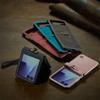 Для Samsung Galaxy Z Flip 4 5 6 7 FE 8 W23 Флип-кейс Открывающийся сверху и снизу Кожаный Ударопрочный Чехол С ремешком на запястье Ретро