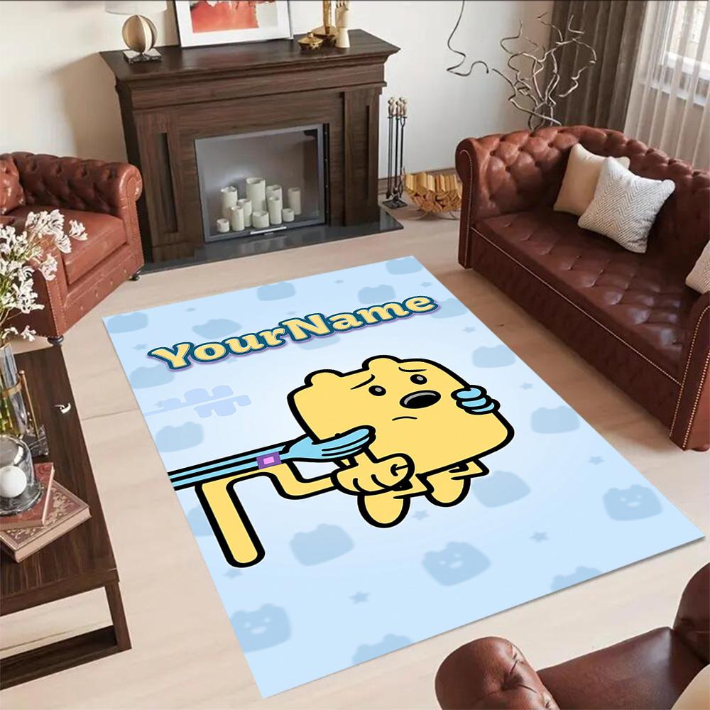 Wow! Wow! Wubbzy Personalized Text Floor Rug Office Rug Perfect for Kitchen Playrooms Balcony Living Rooms Antislip Carpet Office home decor