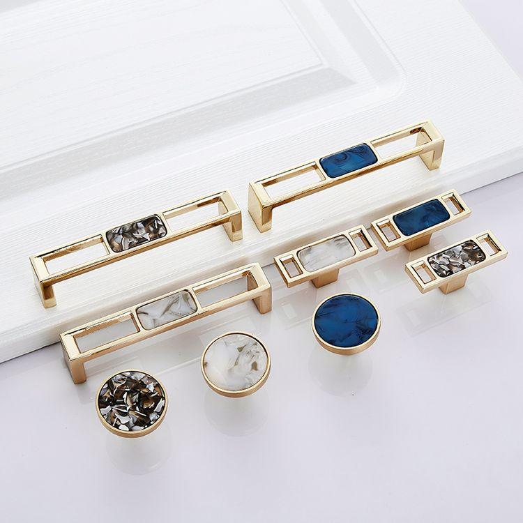 Gold Drawer Wardrobe Door Handle Modern Light Luxury Cabinet Drawer Handle Round Single Hole Small Handle