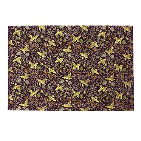 Naamukuma-chan Kobo Phoenix Pattern Sutra Desk Cover, High-Quality Kyoto-Style Gold Brocade Rug, Flame-Retardant, Size 35cm X 51cm (Size 20, 001,