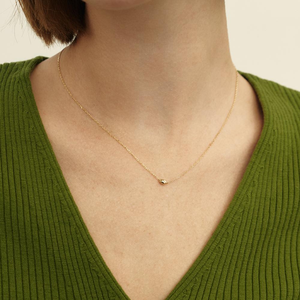 Lunne 14K Diamond Pebble Ball Necklace (14K Gold) #Lcn01