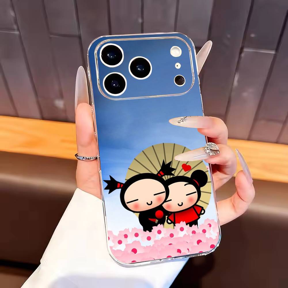 Pucca Cute Love Phone Case For iPhone17,16,15,14,13,12,11 Plus,Pro Max Soft Transparent Cover