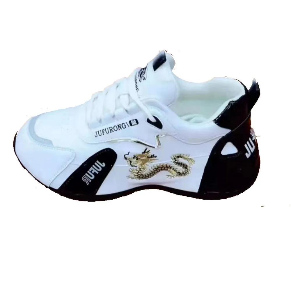 Дизайнерские женские кроссовки. Летняя кожаная водонепроницаемая повседневная спортивная обувь. Женская легкая дышащая нескользящая обувь на платформе.