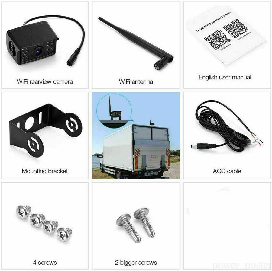 1296 HD Wireless Car Truck Van Trailer Bus Backup Camera WiFi IR For iOS Android