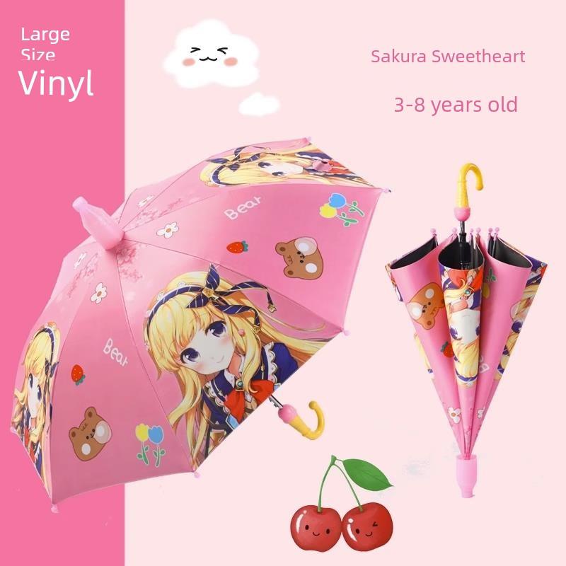 Children's Umbrella Kindergarten Baby Boys and Girls Kids Student Cartoon School Umbrella Lightweight Dinosaur Unicorn Umbrella