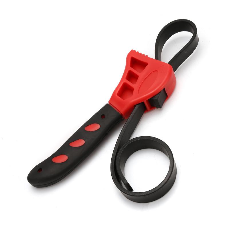 1Pcs Adjustable Disassembly Tool 6inch Belt Wrench Oil Filter Puller Strap Spanner Chain Wrench Strap Opener