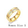 Women Men AAA CZ Love Cubic Zirconia Stainless Steel Wedding Band Ring 18K Gold Plated