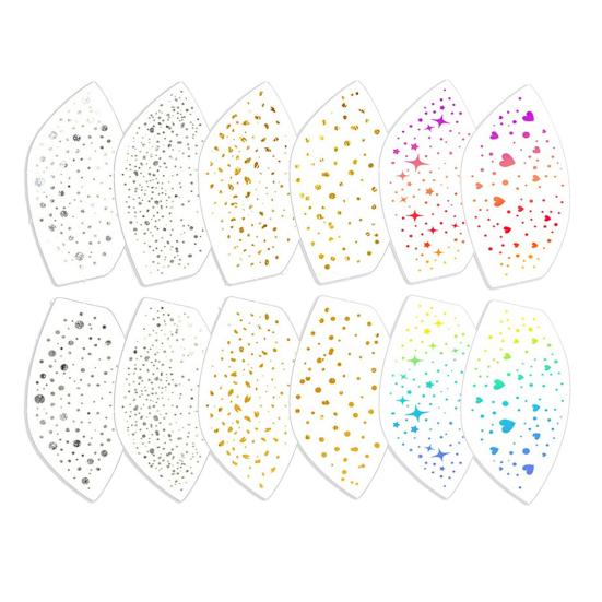 Metallic Gold Eye Tattoo Stickers, Temporary Foil Face Stickers for Party Makeup, Waterproof Flash Eye Tattoos for Festival, Rave, Halloween, Club