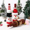 Wine Bottle Sleeve Santa Claus Snowman Reindeer Design Bottle Sleeve Knitted Decoration