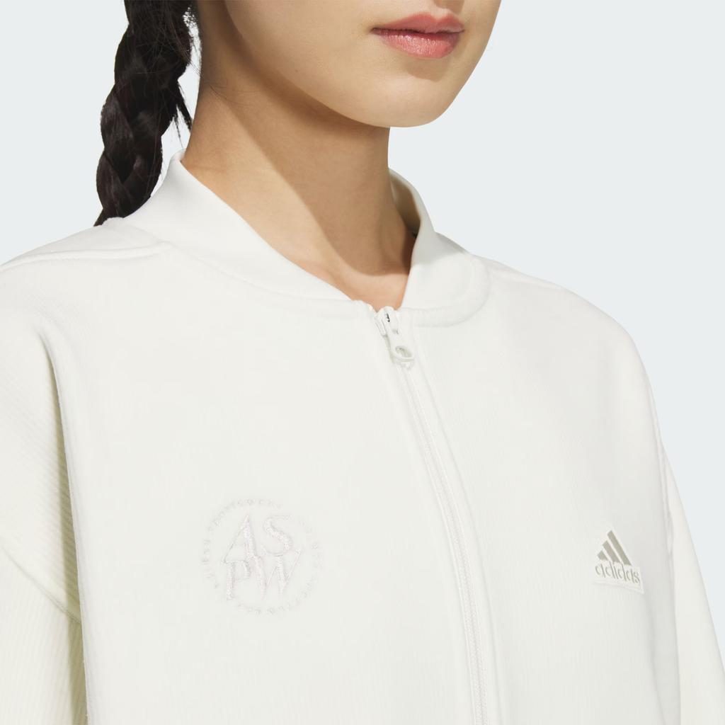 adidas Теплая спортивная повседневная куртка с длинным рукавом с логотипом Lounge Bonded Warm, женские куртки Han-Jade-White JJ3546