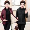 Middle-aged Women's Parkas Basic Jackets Autumn Winter Add Velvet Lamb Hooded Coats Cotton Winter Jacket Womens Mama Overcoat