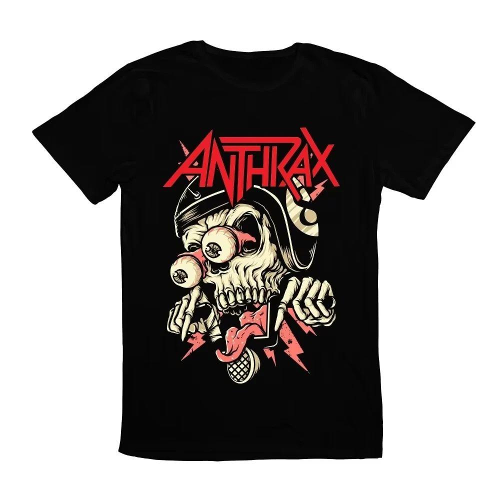 Anthrax Thrash Heavy Metal Hard American Rock Music Band Череп Крутые Футболки Мужчины Женщины Футболка Хип-Хоп Уличная Харадзюку Женская Мужская Одежда