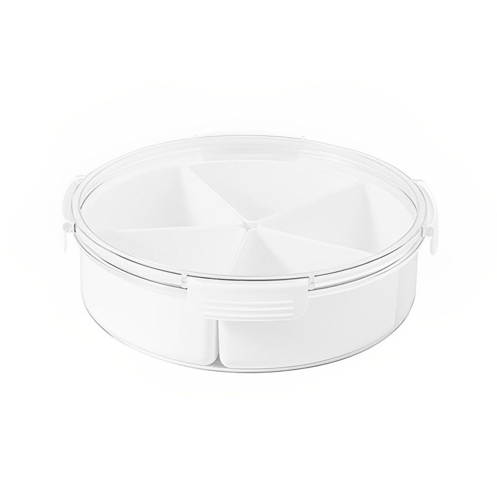 Разделенный поднос с крышкой, круглый контейнер для закусок, конфет, закусок, орехов, сахара, арахиса, блюдо для дома, гостиной, ресторана