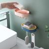 Мыльница для ванной без пробивания отверстий, подвесная мыльница с дренажом, полка для хранения мыла, многофункциональная полка для ванной с крючком