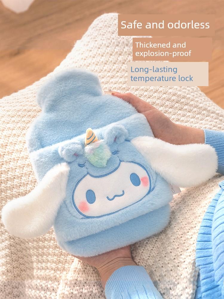Water-Filled Hot Water Bottle Sanrio Officially Licensed Cute Plush Hand Warmer for Girls, Hot Compress for Stomach, Warming Bed Artifact