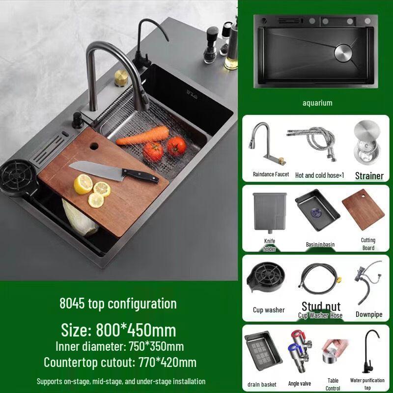 TLXT Thickened Stainless Steel Single Basin Sink