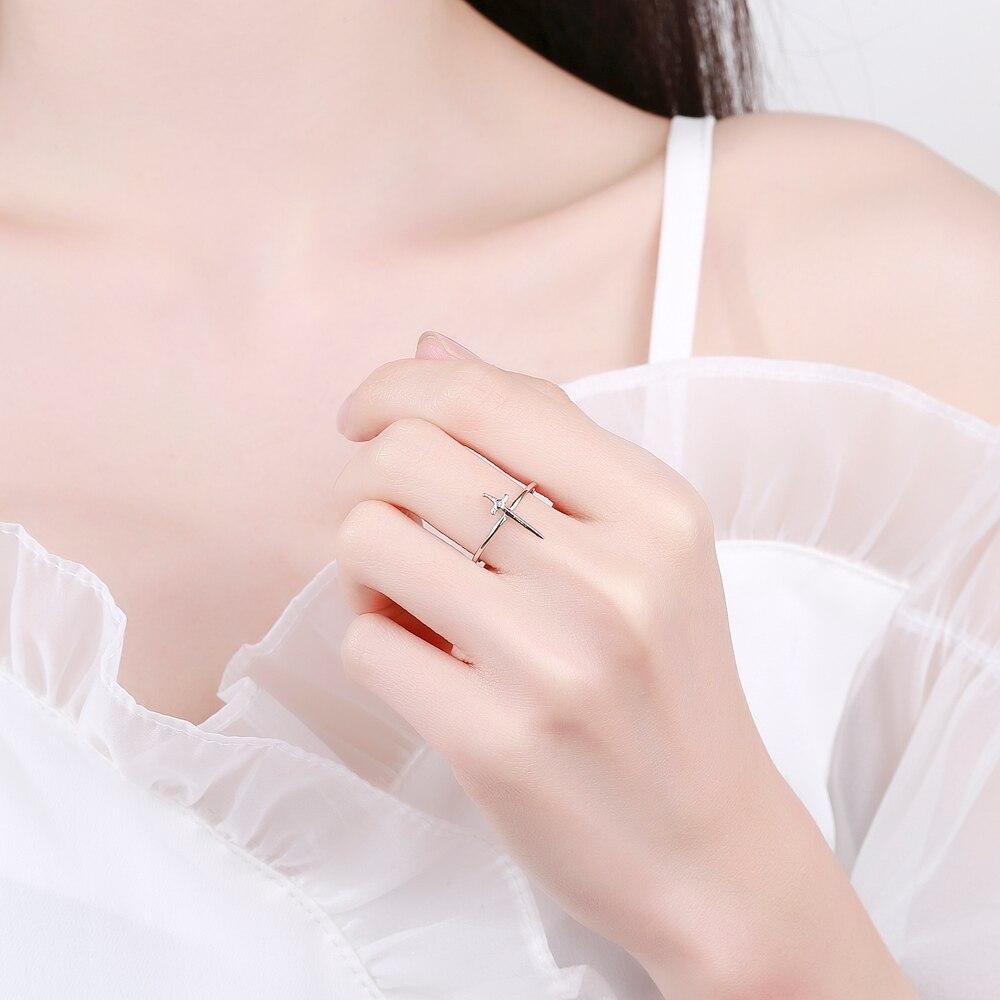 Креативные 18-каратные золотые, серебряные парные кольца с крестом и мечом для женщин, круглые полные бриллианты, оригинальные стерлинговые серебряные ювелирные изделия в подарок на свадьбу