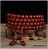 Zambia Blood Sandalwood Gold Star Bead Bracelet - High Density Straight Grain Prayer Beads