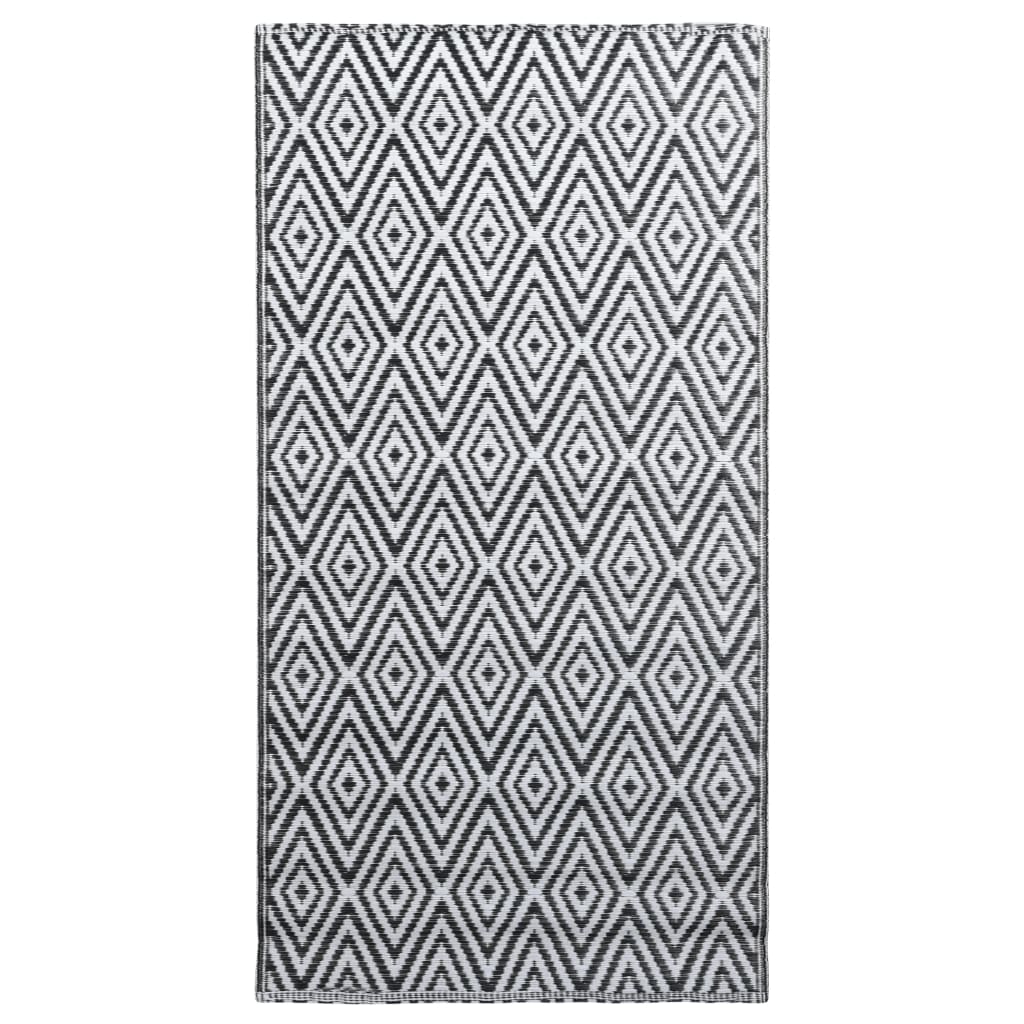 Outdoor Rug ARAKIL White and Black 160x230 cm PP