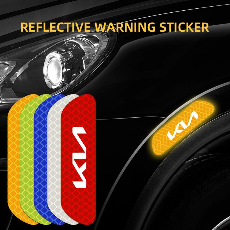 ACZ2 4PCS Car Door Sticker Safety Warning Reflective Mark For KIA Rio Ceed Sportage Cerato Soul
