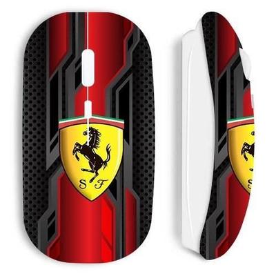 Мышь - Maniacase - Логотип Ferrari - Беспроводная - Белая - Удобный эргономичный дизайн
