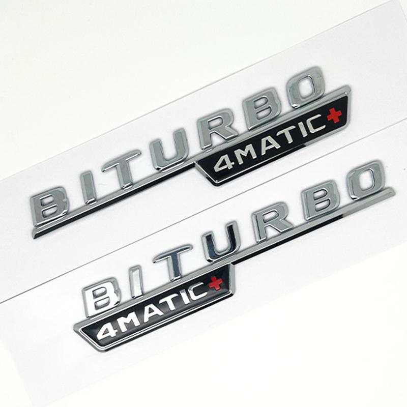 3D Guardabarros De Coche BITURBO 4MATIC ignia Emblema Pegatina Para Mercedes C43 AMG W205 W204 E43 W213 W212 GLC43 GLE43 W166