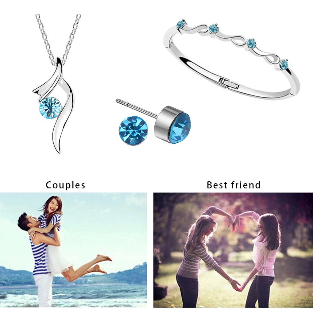 Набор бижутерии Сплав Подвеска Ожерелье Женский Чокер Браслет Набор Серьги-гвоздики Стразы Вечерняя бижутерия