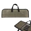 Chef's Knife Storage Bag, Oil Wax Canvas, Zippered, Portable, Thick, Waterproof, Lightweight, Green