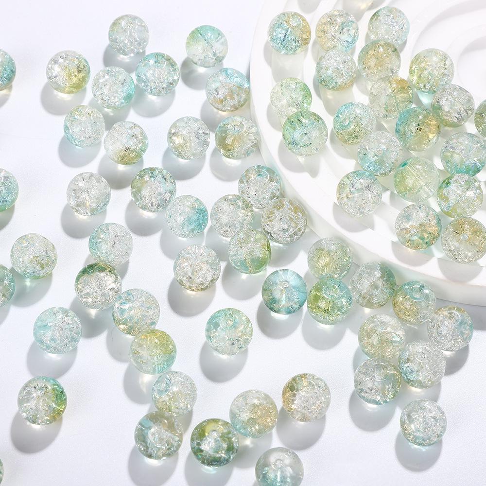 10мм Двухцветные бусины из кракле-стекла для изготовления браслетов и ожерелий в древнем стиле своими руками