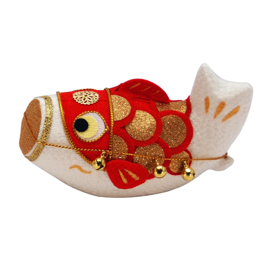 Osaka Choseido May Festival Compact 25cm Chirimen with Name Engraving and Wooden Tag Horai Couple Carp Doll, Mini, Wide, Fabric, (Shipped Separately),