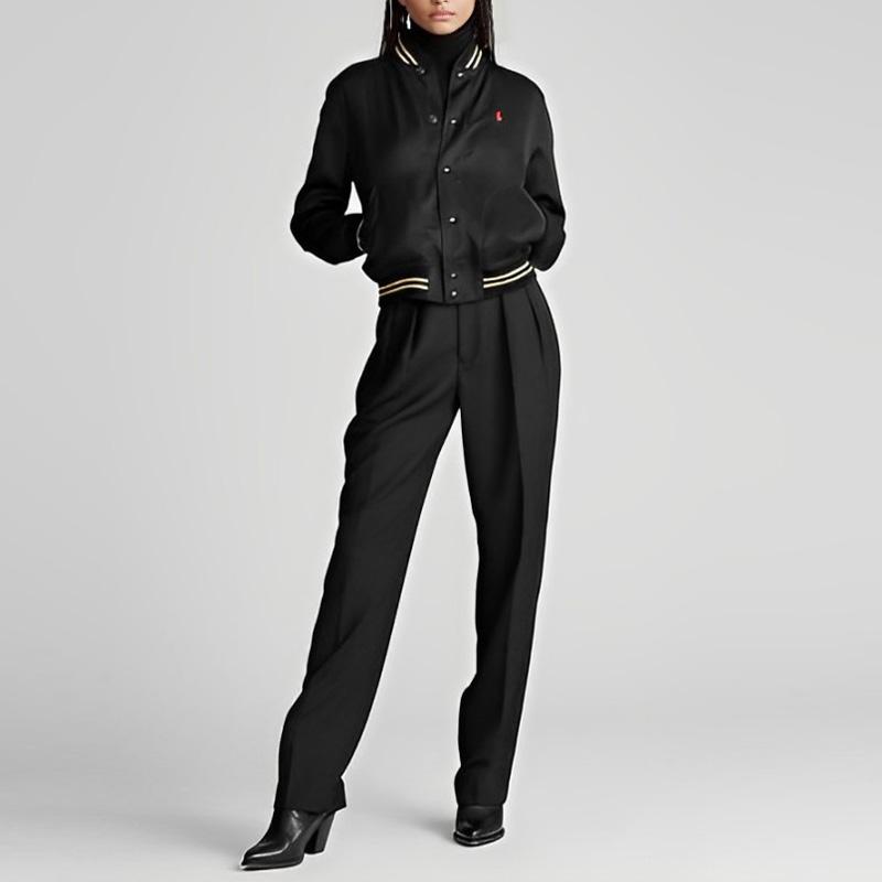 Polo Ralph Lauren Ss22 Pony Embroidered Bear Pattern Jacket Women Jacket Black Gold 211783995001