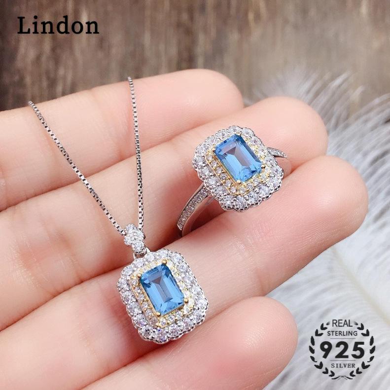 Lindon Женщины Медный Сплав 5А Циркон Кольца Ожерелье Подвеска Набор Свадебный Подарок