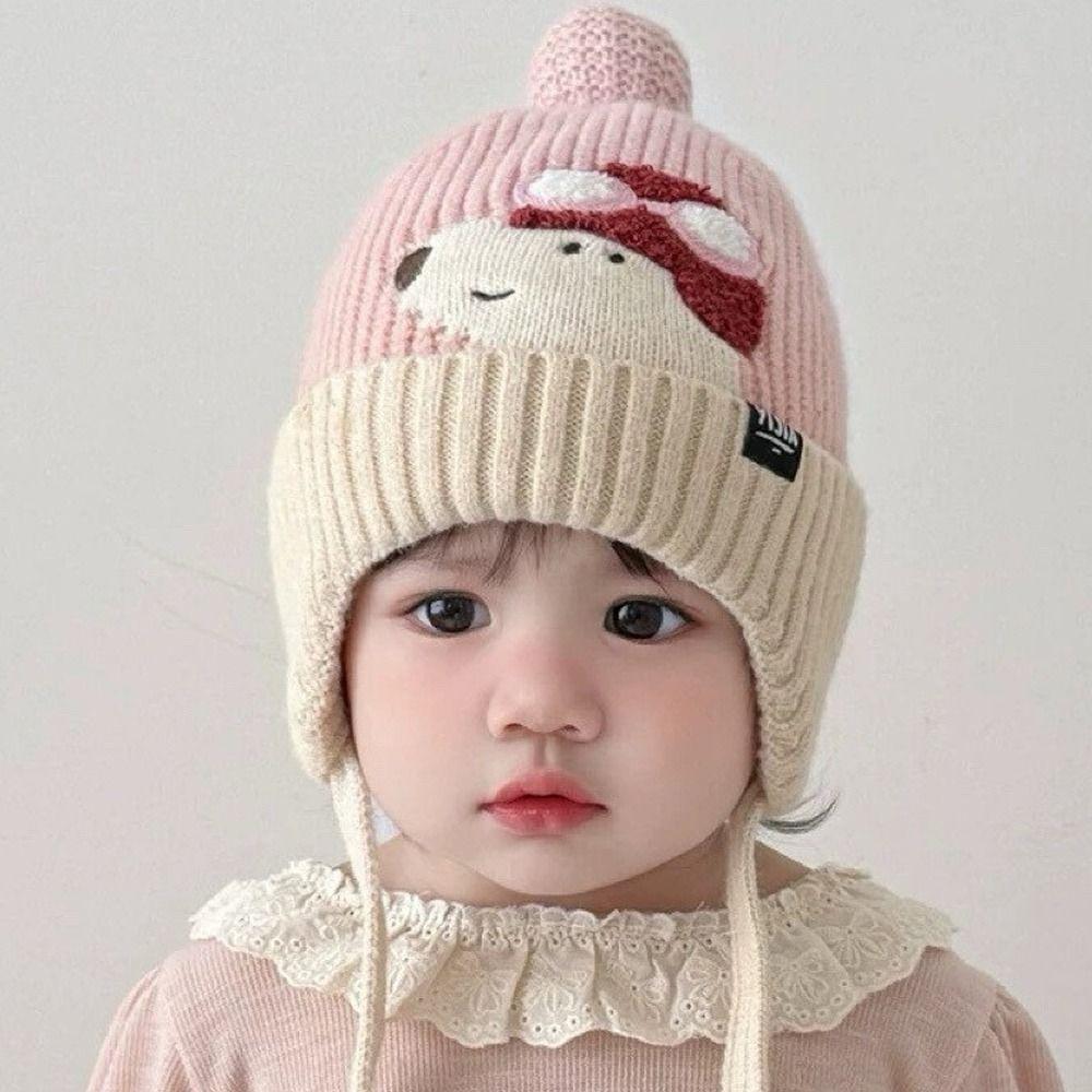 Cold Proof Children Hat Cute Cartoon Warm Knitted Hat New Ear Protection Hat Children