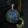 New Full Diamond Rotatable Earth Pendant Copper Inlaid AAA Zircon Hip Hop Cool Stylish Pendant
