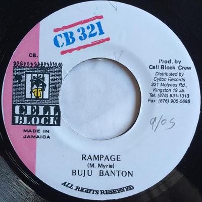 Пластинка 7 дюймов BUJU BANTON - Rampage NONE Cell Block 321 Ямайка Регги, Ска и Даб Б/у