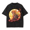 Hot Anime Demon Slayer Rengoku Kyoujurou Graphic Tshirt Men Cotton Street T-shirts Washed Oversized Tee Harajuku Manga T Shirt