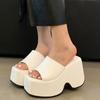 Абсолютно новые летние босоножки-мюли на платформе и толстом каблуке для женщин, белые, черные, удобные, женские туфли, повседневные тапочки, большой размер 42