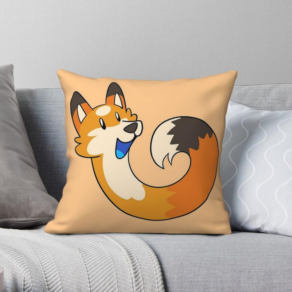 Orange Pipefox Kudagitsune Pillowcase Polyester Linen Velvet Pattern Zip Decor Throw Pillow Case Room Cushion Cover