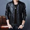Мужская кожаная куртка, мужская осенне-зимняя короткая кожаная куртка, тонкая плюшевая деловая ретро-Повседневная куртка из искусственной кожи, мотоциклетный костюм