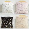 Home Pillowcase Two-sided Plush Hot Stamping Feathers Cushion Cover