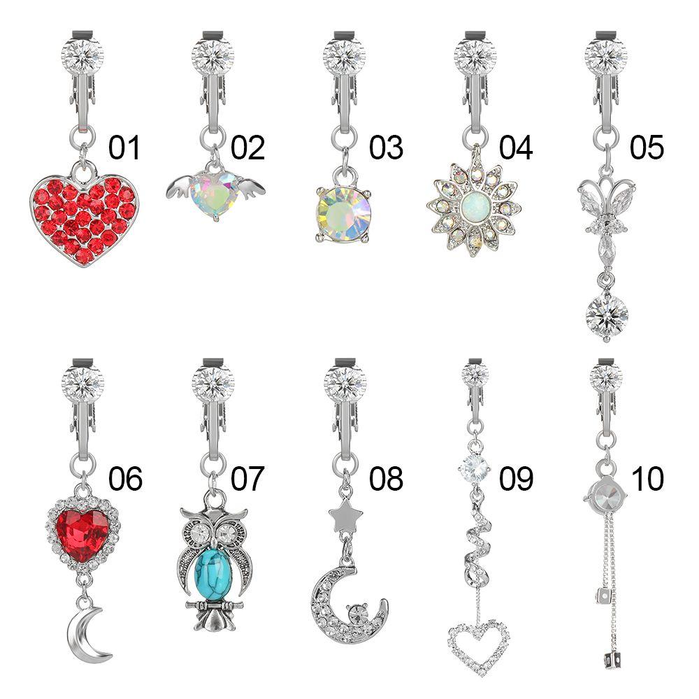 Umbilical Navel Rings Faux Piercing Navel Clip on Body Jewelry Fake Belly Rings Belly Button Rings