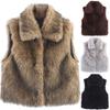 Women's Fashion Warm Solid Color Sleeveless Vest Plush Jacket