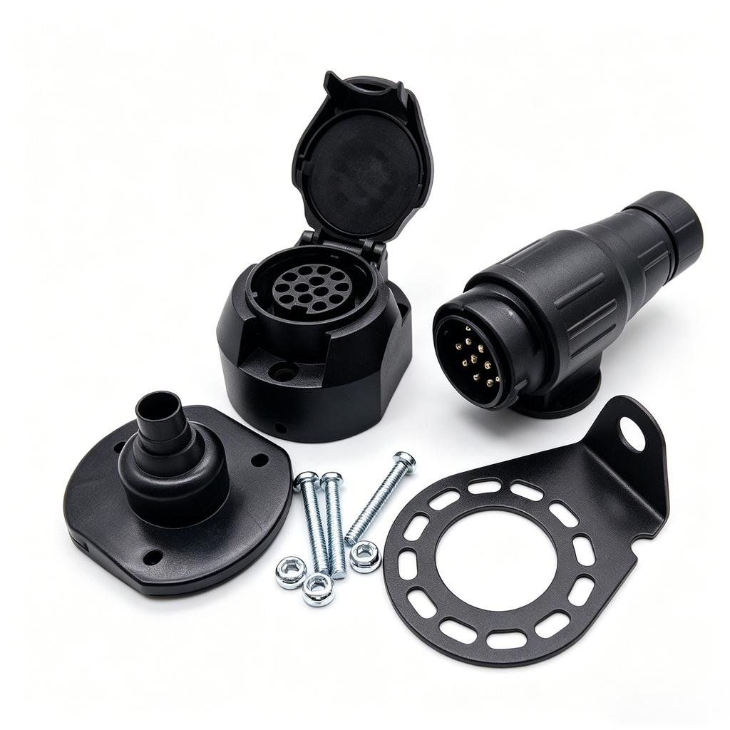 12V 13 Pin Trailer Connector Caravan Accessories Towing Socket Caravan Trailer Electrics Plug Trailer Adapter for Car Truck RV