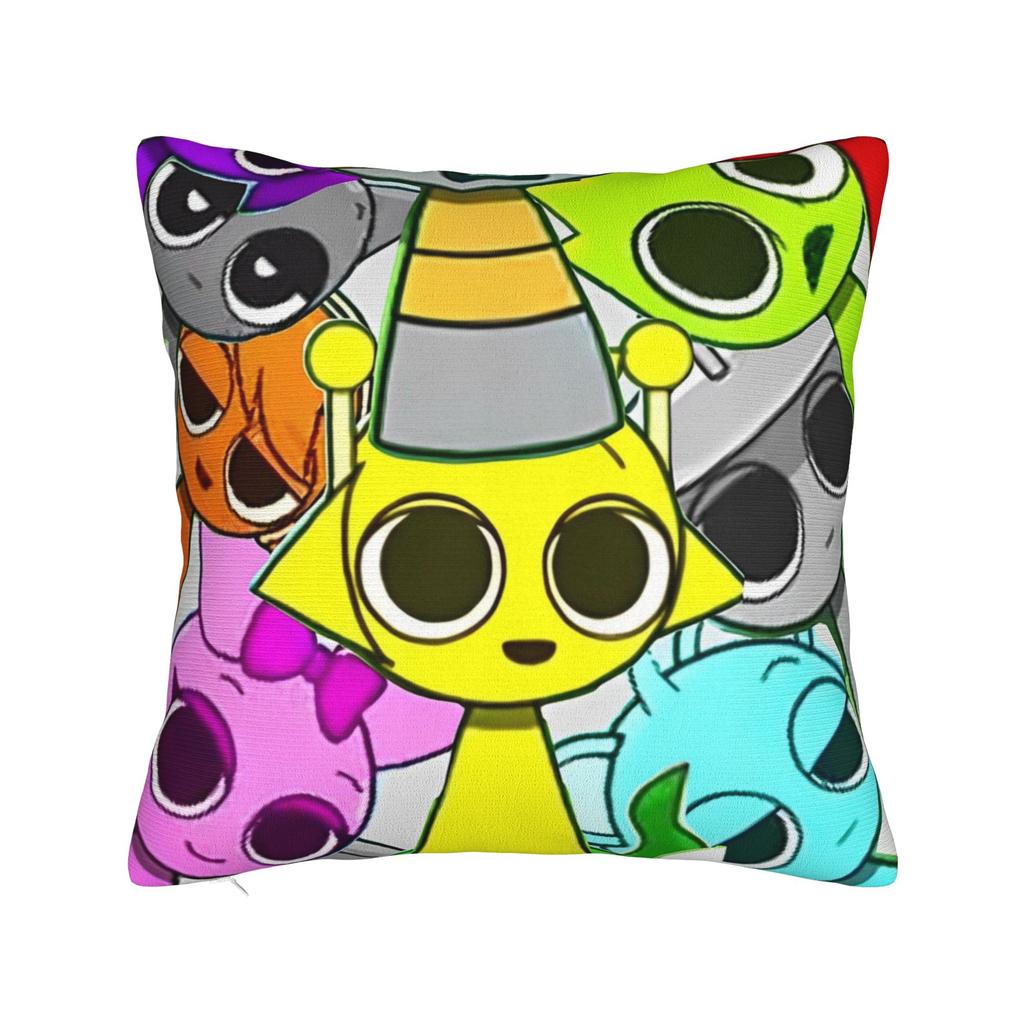 Sprunki Characters Game Pillowcase Polyester Cushion Cover Gift  Throw Pillow Case Cover Seater Zippered 40X40cm