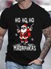 Christmas Men's Cool Santa Claus Shoot 3D Printed T-shirt Summer Casual Round Neck Short Sleeve Outd