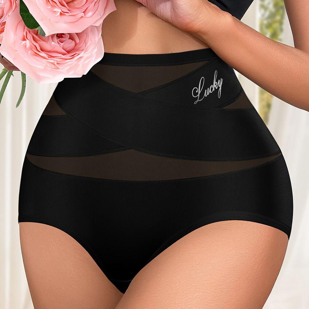 Lift Hip and Tummy Shapewear Briefs Mesh Panel High Waisted Underwear Daily Outfits