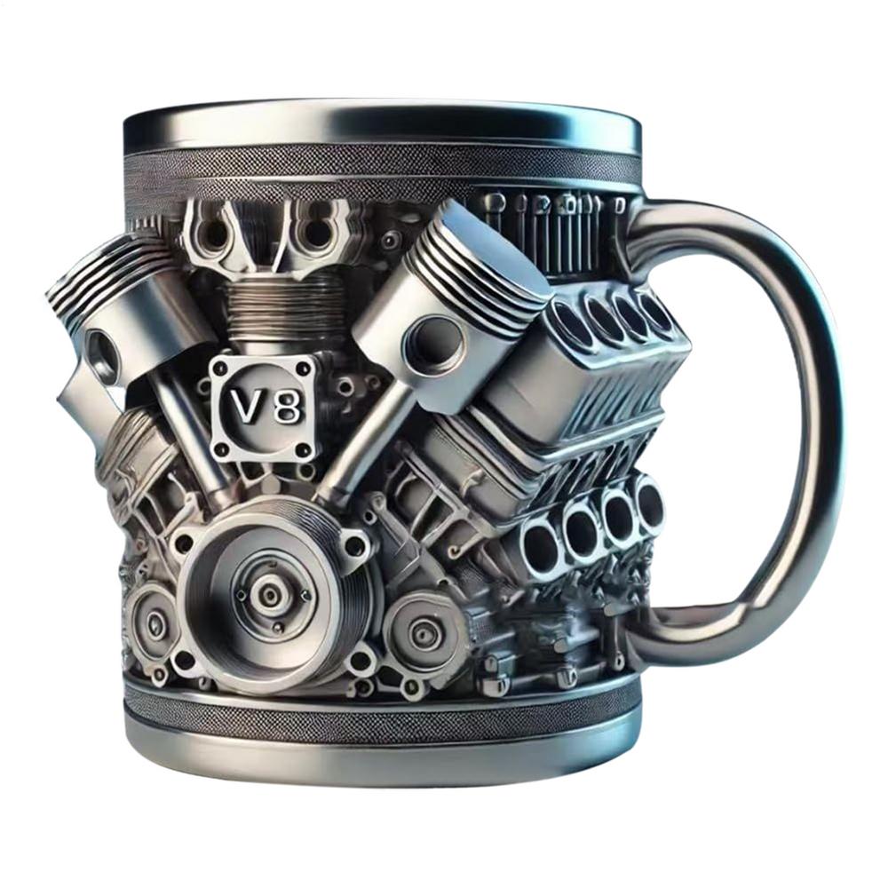 Механические подшипники двигателя V8 V6 Офисная чайная чашка Механик-энтузиаст Офисная кружка для кофе Подарок на день рождения друга