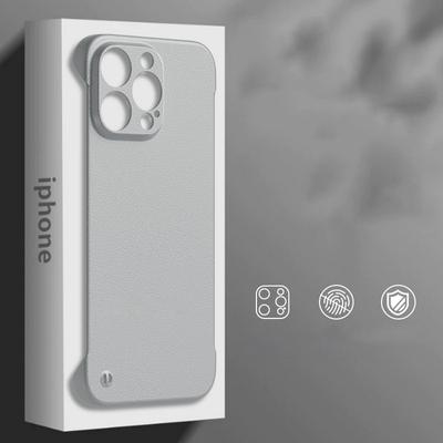 Однотонный безрамный тонкий кожаный чехол для iPhone 16 Pro Max 15 Pro 14 13 12 11, противоударный, с рассеиванием тепла, жесткий чехол-бампер из ПК