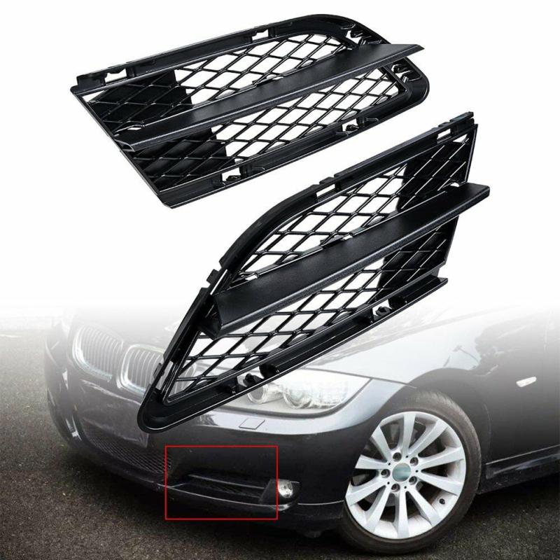 1 Pair Front Bumper Lower Fog Light Mesh Grill Left Right Compatible For 3 Series 318i 320i 325i