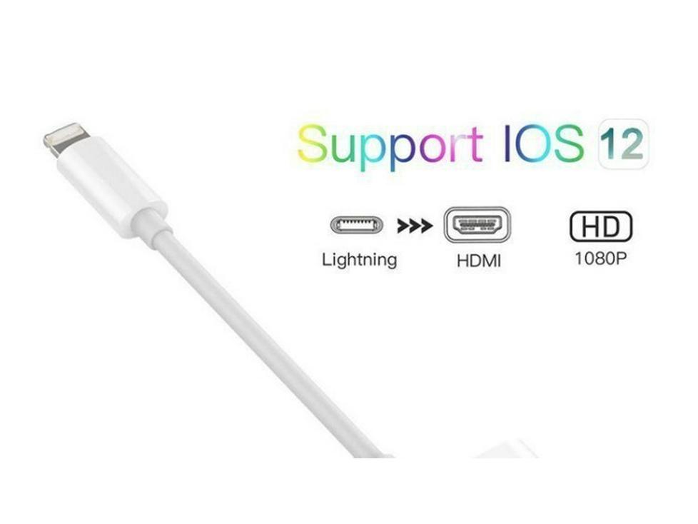 Кабель-адаптер Apple iPhone - HDMI - питание не требуется, Lightning - HDMI высокой четкости
